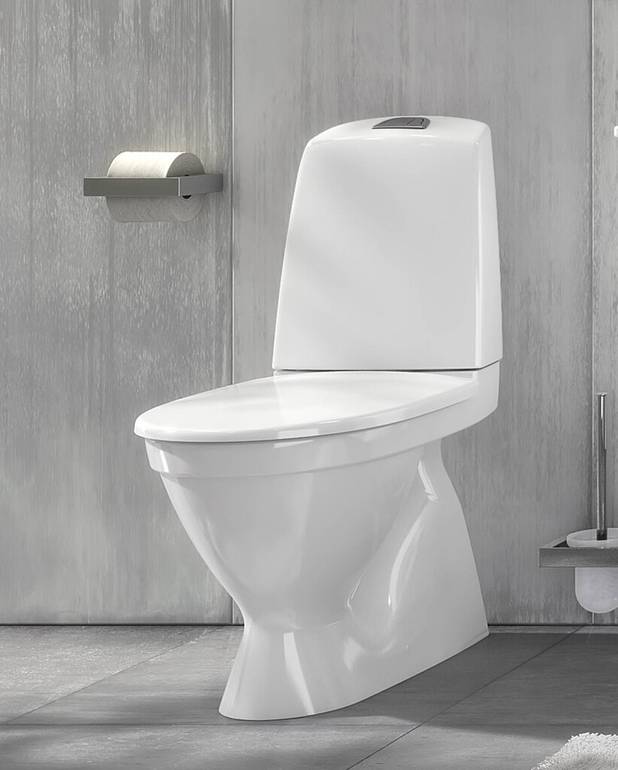 Toalettstol Nautic 1500 - dolt s-lås, Hygienic Flush - Städvänlig och minimalistisk design  
Med öppen spolkant för enklare rengöring
Låg spolknapp i snygg design