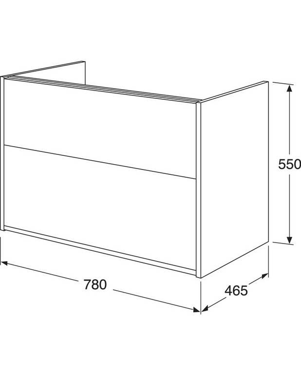 Kommodskåp Artic - 80 cm - Mjukstängande lådor för tyst och mjuk stängning
Vattenlås med pop-up och smart rengöringsfunktion
Tillverkad i badrumsklassat material för fuktiga miljöer