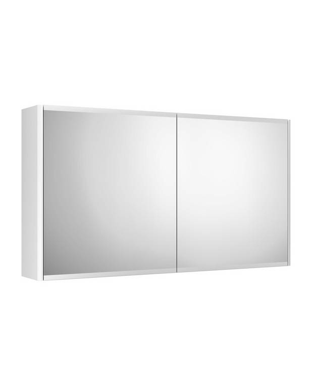 Spegelskåp Graphic - 100 cm - Dubbelsidiga spegeldörrar
Frostade nederkant motverkar synliga fettfläckar
Mjukstängande dörrar