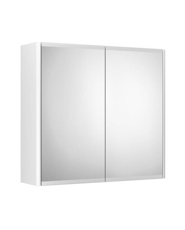 Vonios spintelė su veidrodžiu, „Graphic“ – 60 cm - Dvipusės durelės su veidrodžiu
Matinis apatinis kraštas, kad ant veidrodžio nesimatytų dėmių
Durelės su „Soft Close” – tylaus ir švelnaus užsidarymo funkcija