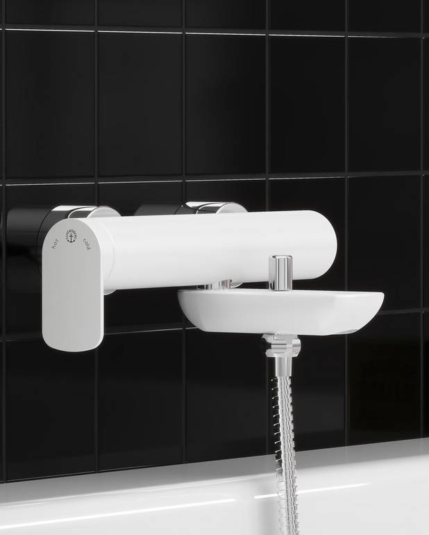 Bathtub spout Estetic - With pull diverter
Suits all Gustavsberg thermostatic faucets
Available in chrome, matte black and matte white