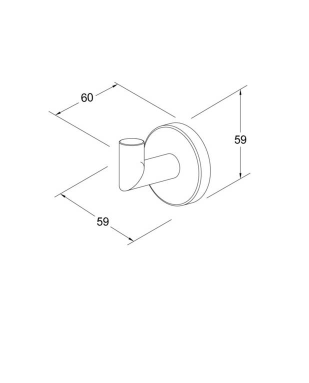 Handdukskrok Round - Design med runda linjer
Kan skruvas eller limmas
Tillverkad i metall