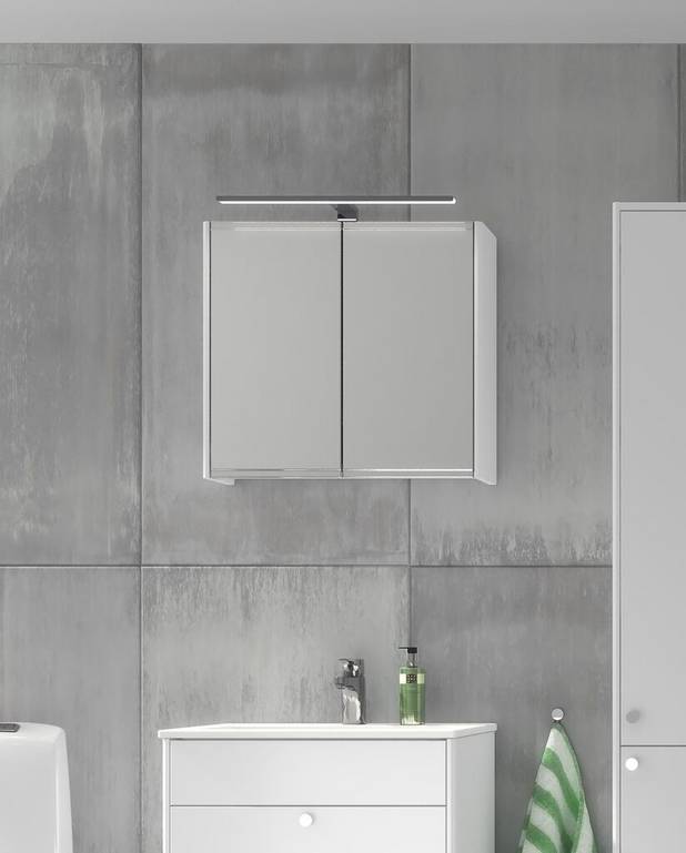 Bathroom mirror cabinet Graphic - 80 cm - Double sided mirror doors
Frosted lower edges prevents visible stains
Soft closing doors