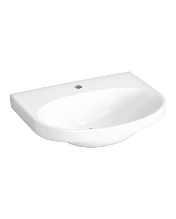 Bathroom sink Nautic 5560 - for bolt mounting 60 cm - Optimized for use in hospitals
Sealed overflow channel
Withoug holes for bracket