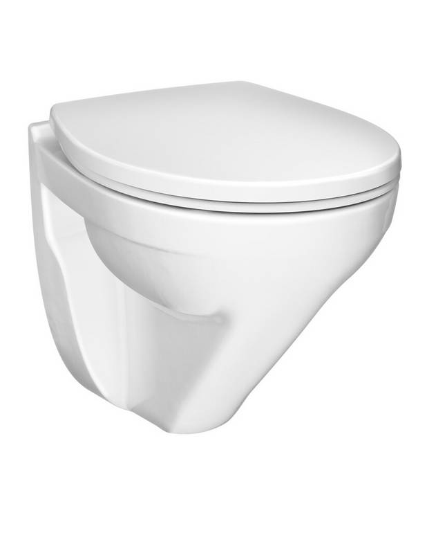 Compact wall hung toilet Nordic³ 3635 - Hygienic Flush with open flush rim for easier cleaning
Glazed under the flush edge for simplified cleaning
Works with our Triomont fixtures