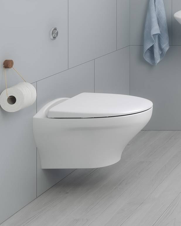 Toalettsete Estetic 9M09 - SC/QR - Passer til Estetic 8330
Soft Close (SC) for stille og myk lukking
Quick Release (QR) lett å løfte av for enklere rengjøring