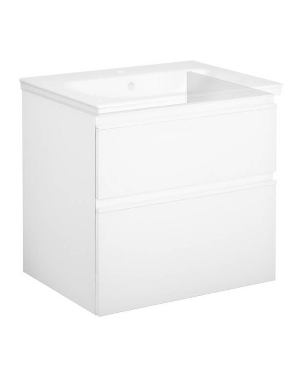 Bathroom cabinet Artic - 60 cm - Fully extendable drawers with soft closing
Washstand water trap that saves space in the cabinet 
Manufactured in moisture resistant materials