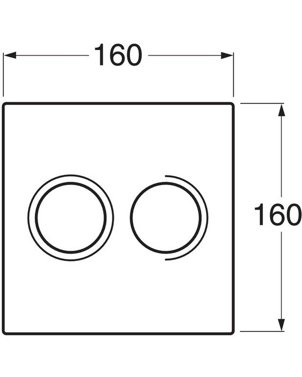 Toalettknapp for fikstur XS – veggknapp, rund - Produsert i hvit plast
For frontmontering på Triomont XS
Finnes i ulike farger og materialer