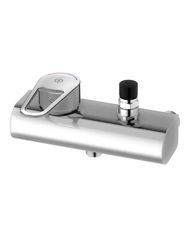 Wash trough mixer New Nautic - Singel lever - Grip-friendly lever with clear color marking for hot and cold water
Contains less than 0.1% lead
Eco-stop, adjustable maximum flow limitation