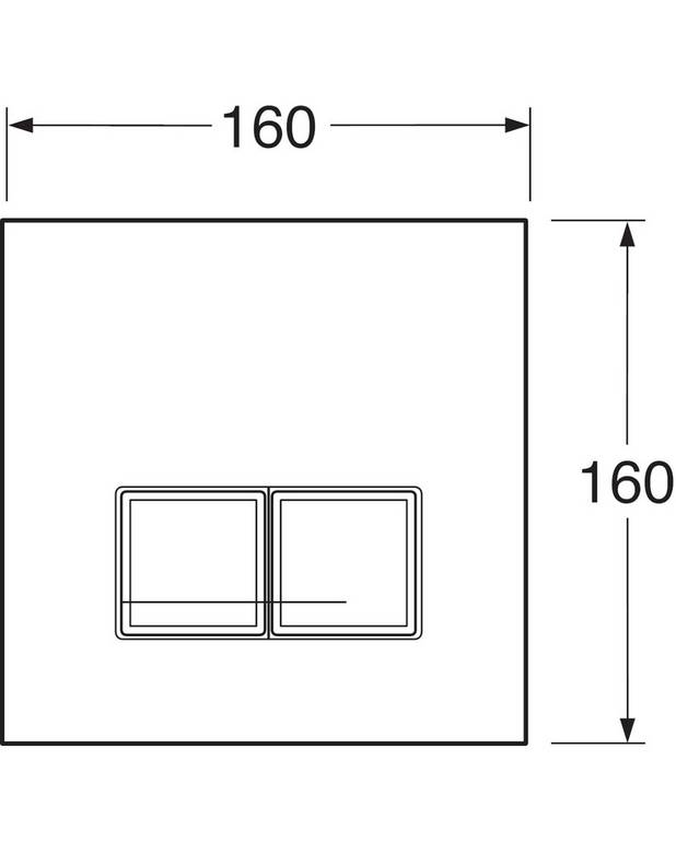 Huuhtelupainike XS-asennustelineeseen – seinäpainike, suorakaide - Tyylikäs muotoilu mustaa lasia
Asennetaan Triomont XS -asennustelineeseen