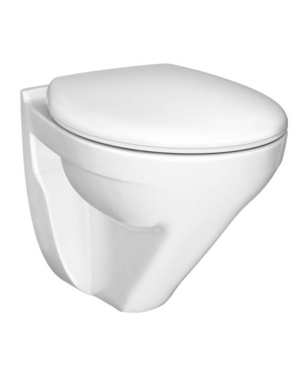 Kort vägghängd toalett Nordic³ 3635 - Hygienic Flush - Funktionell design, skandinaviska standardmått
Glaserad under spolkant för enklare rengöring
Passar med våra fixturer